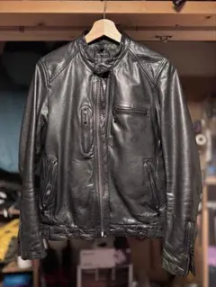 AMERICAN RAG CIE ブラックレザーシングルライダースジャケット