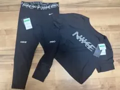Nike pro クロップドTシャツ＆レギンス セット ブラック
