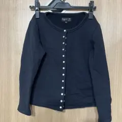 【アニエスベー】黒カーディガン スナップボタン S ブラック ジャケット