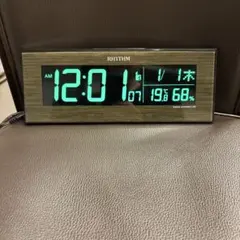 RHYTHM デジタル置時計 壁掛け 温度湿度計付き