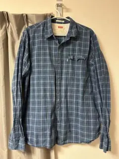 Levi's フランネルネルシャツ 青系チェック柄