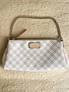 【美品】ケイトスペード 2WAYショルダーバッグ 白×グレー