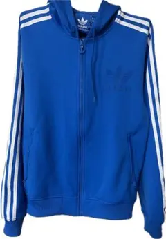 adidas originals 青 ジップアップジャージ