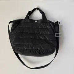 スタジオクリップ　黒いナイロンキルティングトートバッグ