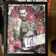 CMパンク直筆サイン フォト2025WWE日本公演公式グッズCM PUNK額入りのサムネイル