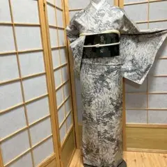 小紋 本場大島紬 都喜ヱ門 身丈164.5 鳳凰 牡丹 泥染 着物 052b - メルカリ
