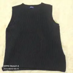 HUMAN WOMAN ブラックニットベスト M