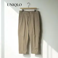 ユニクロ【5】チノパンツ ベージュ コットン混 シンプル　カジュアルf919