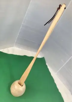 天然木】かえで材のロング靴べら ＆ とち材の丸型スタンド セット 一点