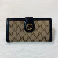 希少即売　GUCCI グッチ　インターロッキングG GG柄　茶色　長財布　二つ折