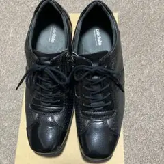 pedala ブラック レースアップシューズ