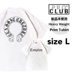 新品未使用 プロクラブ ヘビーウエイト プリント 半袖 Tシャツ 白 L G柄