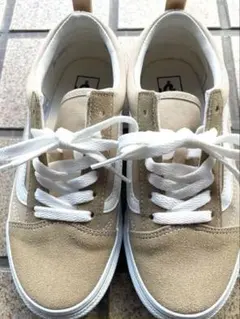 美品　VANS　スニーカー　22cm　ベージュ　キッズ　レディース