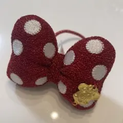 ミニー　東京ディズニーリゾート 赤と白の水玉リボンヘアゴム