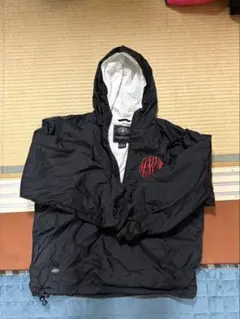 ブラックナイロンジャケット フード付き