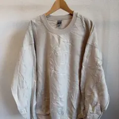 GILDAN ベージュ刺繍スウェット L①
