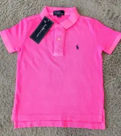 【新品・未使用】ポロラルフローレン ネオンピンク ポロシャツ(2T/90cm)