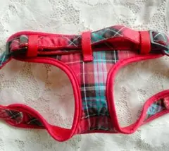 MEISTER❥赤・チェック柄 ❥中型犬用ハーネス