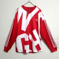 adidas アディダス 総柄 刺繍ロゴ 本田翼 ジャージ　長袖　赤