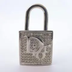 Dior ディオール ロック型キーホルダー 南京錠 ラインストーン シルバー