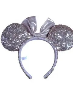 ミニーマウスのカチューシャ ピンクゴールドスパンコール