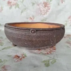 陶器製ブラウン 植木鉢 陶芸 窯 茶色 盆栽 園芸 ガーデニング 鉢521