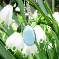 SV925】*カリブの至宝* ラリマーネックレス 40cmチェーン付