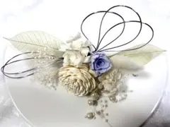 プリザーブドフラワーヘッドドレス ドライフラワー髪飾り 成人式結婚式 パープルー