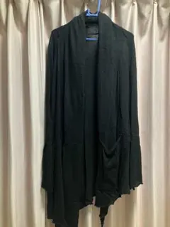 IF SIX WAS NINE アシンメトリーデザイン ロングカーディガン 黒 IF SIX WAS NINE アシンメトリーデザイン ロングカーディガン 黒