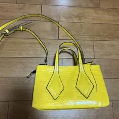 ZARA イエロー クロコダイル風 ショルダーバッグ