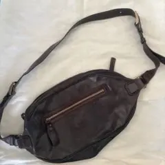 ダークブラウン レザー ボディバッグ