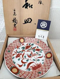 茶道具 安南呉須赤絵 16世紀頃 花鳥紋皿 赤絵人物図 共箱入 - メルカリ