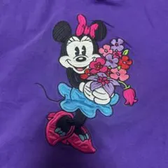Disneyミニーマウス 刺繍 ヴィンテージ Tシャツ パープルのサムネイル