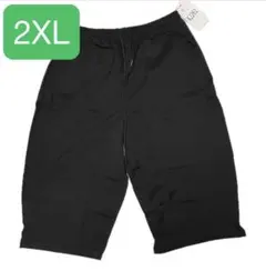 【新品タグ付き】ハーフパンツ メンズ XXL ブラック 膝下丈 ウエストゴム