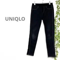 【UNIQLO/ユニクロ】ストレッチ　レギンスパンツ　ブラック　ウエストゴム　M
