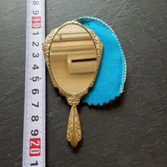 《アンティーク調》金色 花柄装飾 オーバル型ミラー