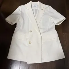 美品　タグ　INED 綿 麻 リネン テーラード 半袖 ジャケットのサムネイル