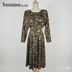 Trentaine トランティアン 総柄ペイズリー ロングワンピース9号 日本製