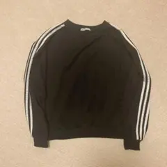 ブラック ストライプ トレーナー