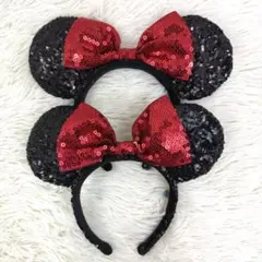 【2個セット】ディズニーランド カチューシャ ミニーちゃん スパンコール