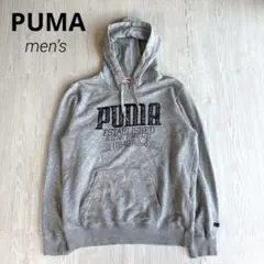 【プーマ】スウェット パーカー グレー M デカロゴ レトロ感 希少 長袖 美品