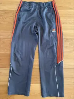 adidas ジャージパンツ グレー オレンジストライプ ｍサイズ