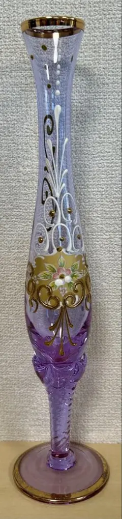新品】ボヘミアクリスタル ハンドペイント 花瓶 一輪挿し クリスタル
