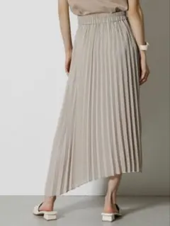 AZUL BY moussy ベージュ プリーツスカート アシンメトリーSサイズ