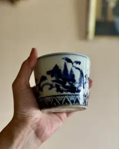 ✨【古伊万里】⭐️火入れ　骨董　時代物　江戸後期　色絵 蕎麦猪口 ✨【古伊万里】⭐️火入れ 骨董 時代物 江戸後期 色絵 蕎麦猪口 - メルカリ