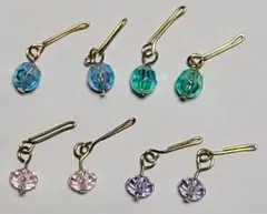 リカちゃん ドール 1粒 ピアス 4点セット ピンク パープル グリーン ブルー
