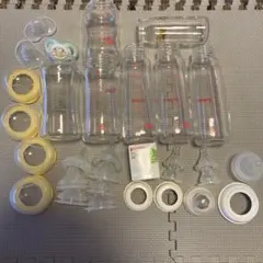 哺乳瓶7本など、乳首や付け口、おしゃぶり等セット