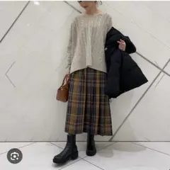 アーバンリサーチドアーズ　チェック柄プリーツロングスカート