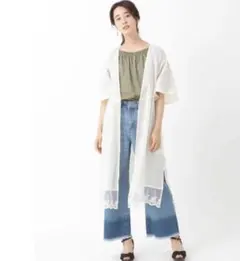 earth music&ecology ポリエステルシャツディガン　レース