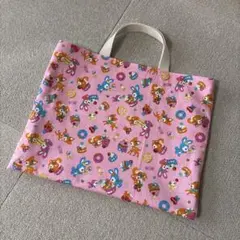 Saleハンドメイド☆レトロアニマル柄レッスンバッグピンク